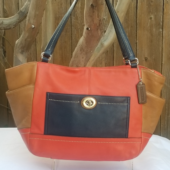 Stunning Coach leather tri-color tote handbag - Picture 6 of 14